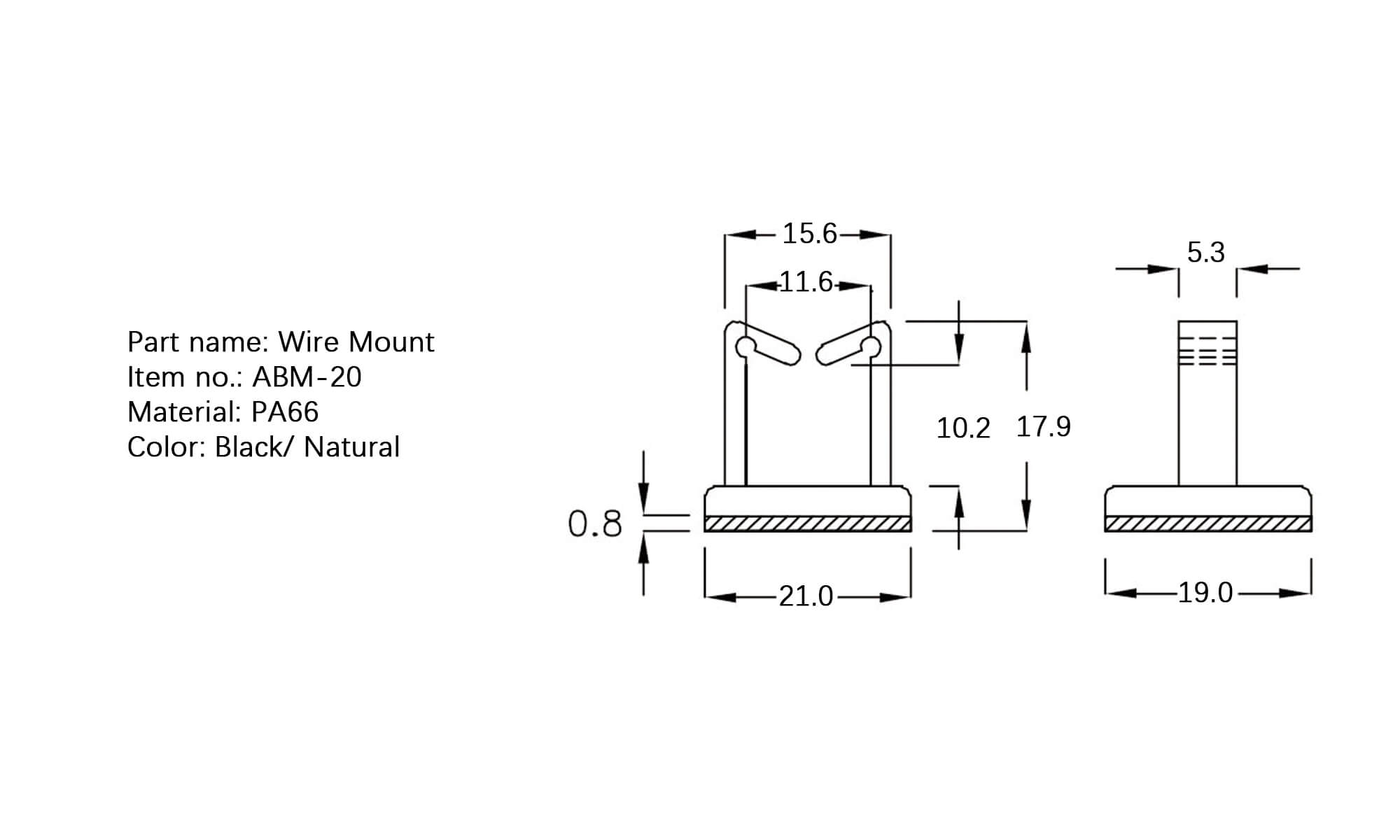 Plastic Wire Mount ABM-20